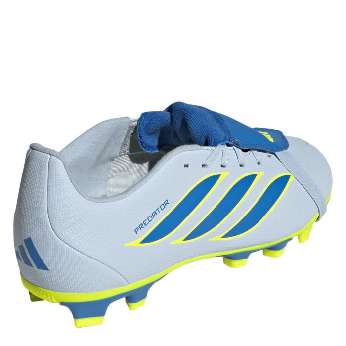 adidas Predator Fold Over Tongue Junior Firm Ground Football Boots – Blue/Yellow – view 4
