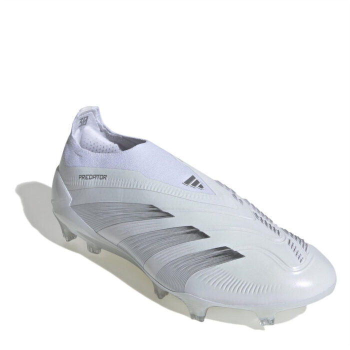 adidas Predator 24 Firm Ground Football Boots – White/Silver – view 3