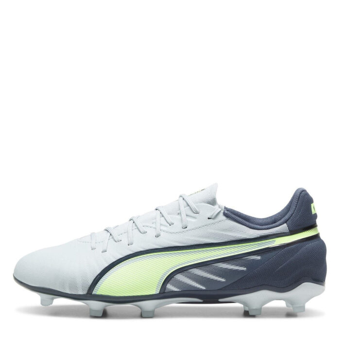Puma King Firm Ground Football Boots – Grey/Yellow – view 2