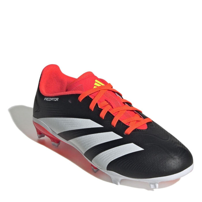 adidas Predator 24 Junior Firm Ground Football Boots – Black/White/Red – view 3