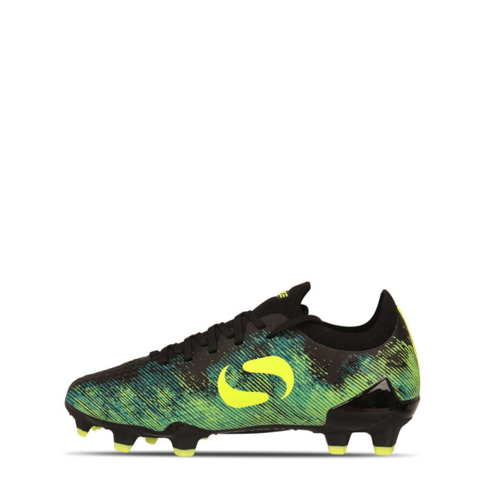 Sondico Blaze Junior Firm Ground Football Boots – Black/Green – view 2