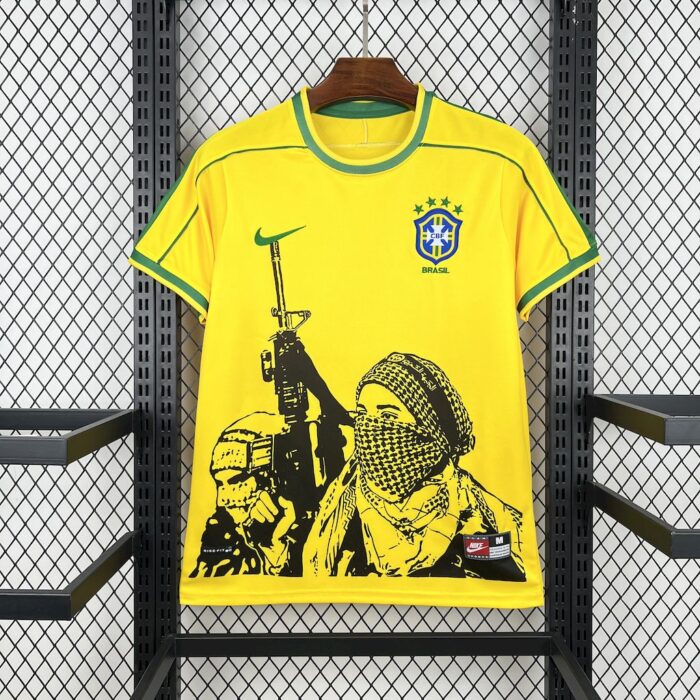 Retro Brazil x Soldier 1998 Home Jersey 3