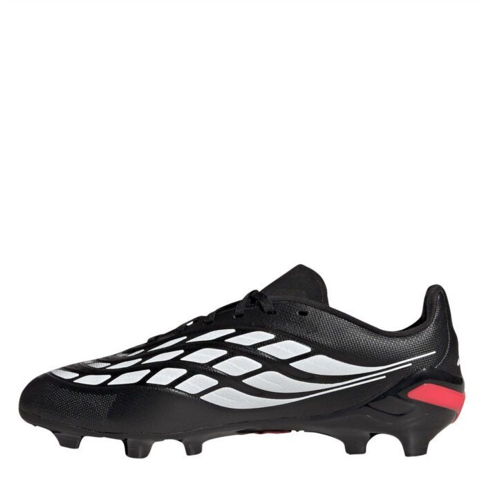 adidas Predator Junior Firm Ground Football Boots – Black/Red – view 2