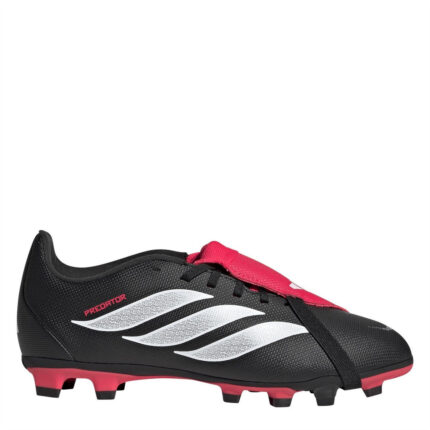 adidas Predator Fold Over Tongue Junior Firm Ground Football Boots – Black/Red