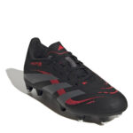 adidas Predator Junior Soft Ground Football Boots – Black/Grey – view 3