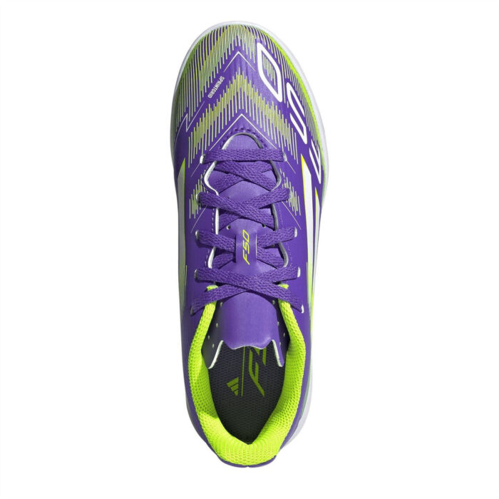 adidas F50 Messi Junior Indoor Football Boots – Purple/White – view 5