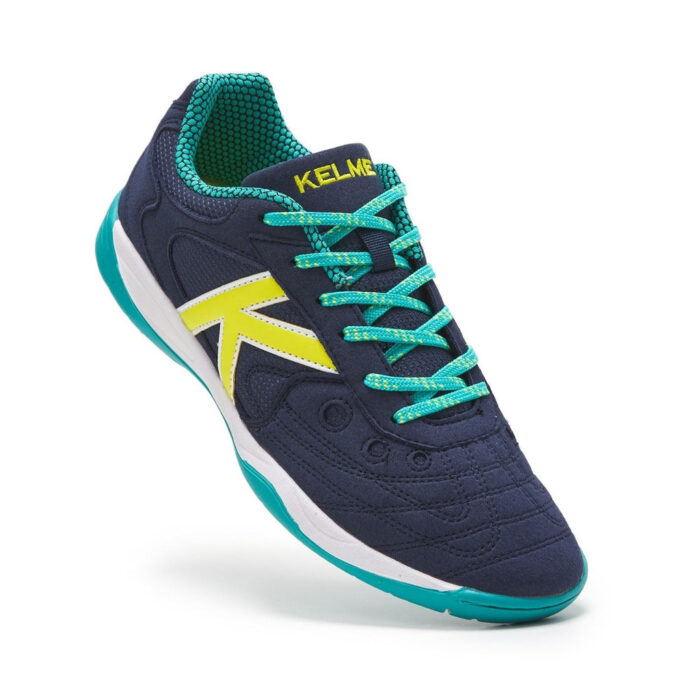 Kelme Indoor Football Boots – Navy-Lime-Turquoise – view 2