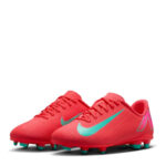 Nike Mercurial Vapor 16 Junior Firm Ground Football Boots – Red/Green – view 4