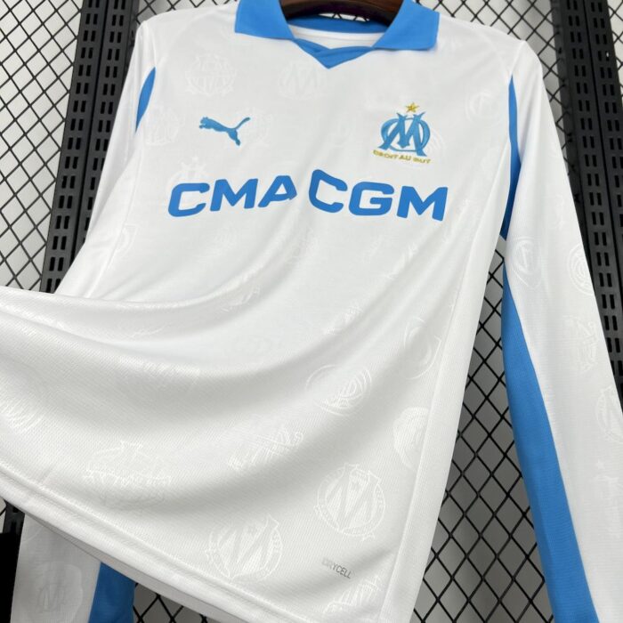 Mens Olympique Marseille 2025/26 Home Long Sleeve Jersey 2