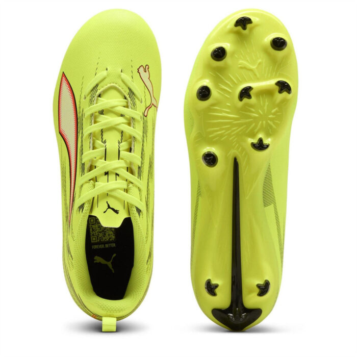 Puma Ultra Junior Firm Ground Football Boots – Yellow/Black - Image 3