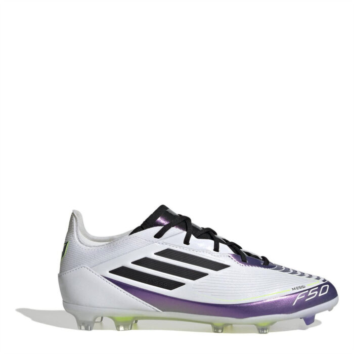 adidas F50 Junior Firm Ground Football Boots – White/Purple - Image 6