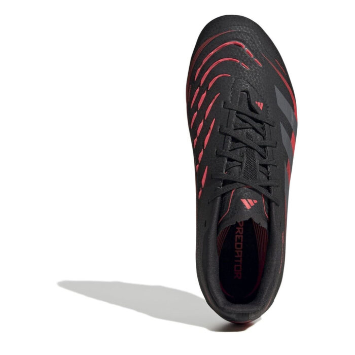 adidas Predator Junior Firm Ground Football Boots – Black/Grey - Image 5