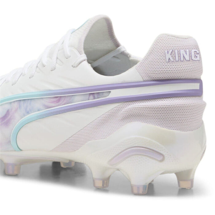 Puma Womens King Firm Ground Football Boots – Wht/Blk/Purple - Image 5
