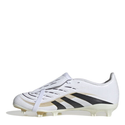 adidas Predator Junior Firm Ground Football Boots – White/Blk/Gold – view 2