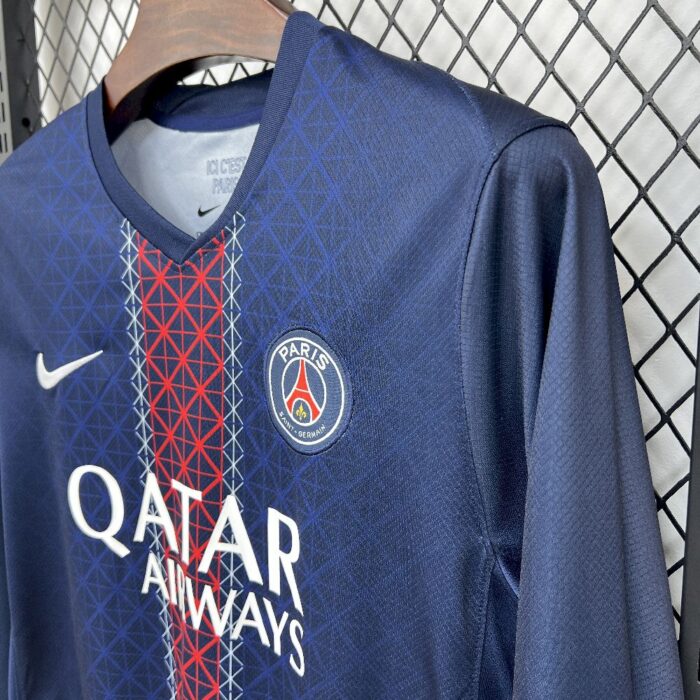 Mens Paris Saint-Germain 2025/26 Home Long Sleeve Jersey 3