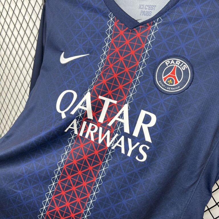 Mens Paris Saint-Germain 2025/26 Home Long Sleeve Jersey 1