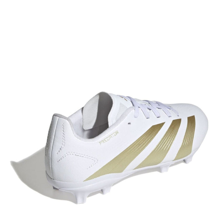 adidas Predator Junior Firm Ground Football Boots – White/Gold/Bge – view 4