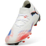 Puma Womens Future 8 Firm Ground Football Boots – White/Black/Red – view 6