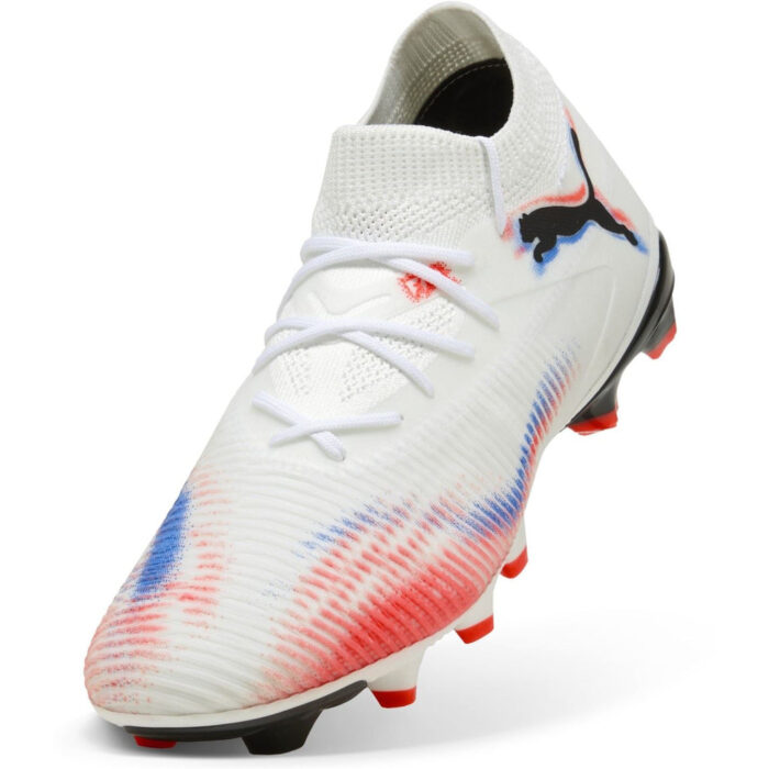 Puma Womens Future 8 Firm Ground Football Boots – White/Black/Red – view 6