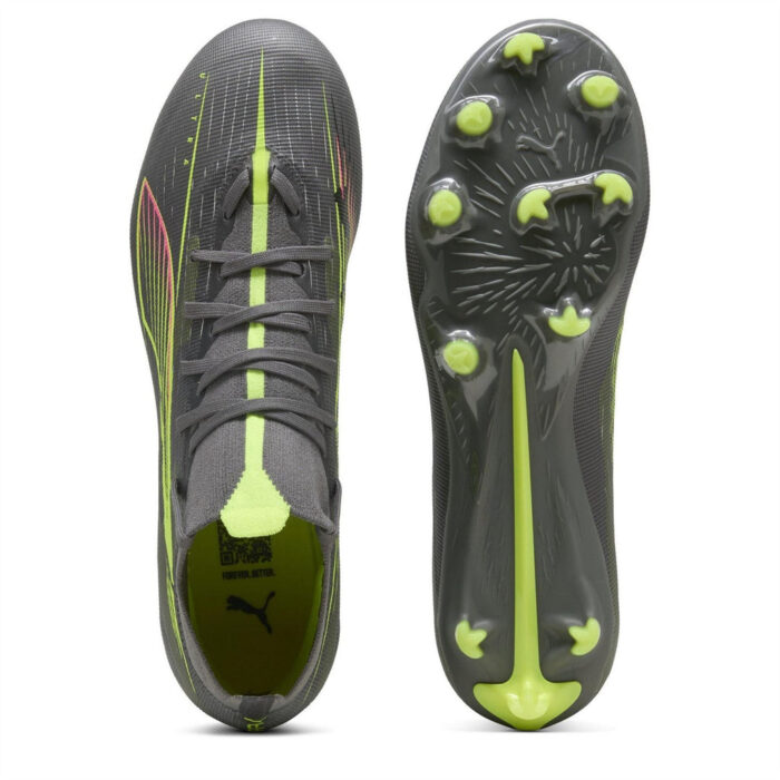 Puma Mens Ultra Firm Ground Football Boots – Silver/Yellow – view 3