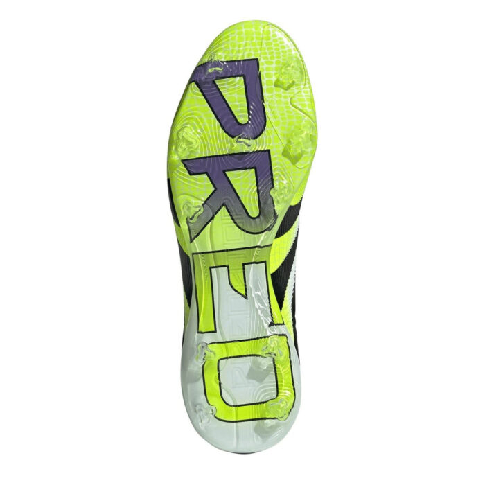 adidas Predator Firm Ground Football Boots – White/Blk/Lemon – view 6