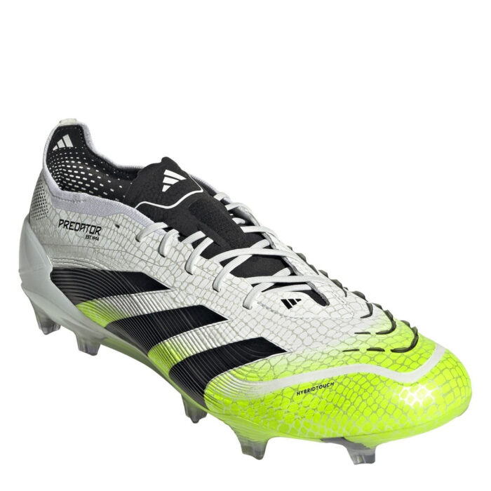 adidas Predator Firm Ground Football Boots – White/Blk/Lemon – view 3