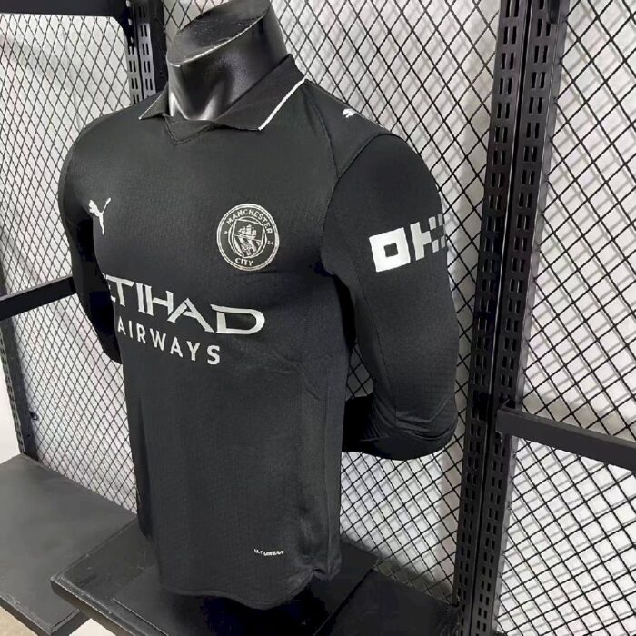 Mens Manchester City 2025/26 Away Long Sleeve Jersey Player Version 3