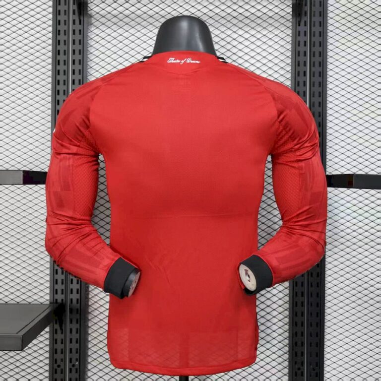 Mens Manchester United 2025/26 Home Long Sleeve Jersey Player Version 1