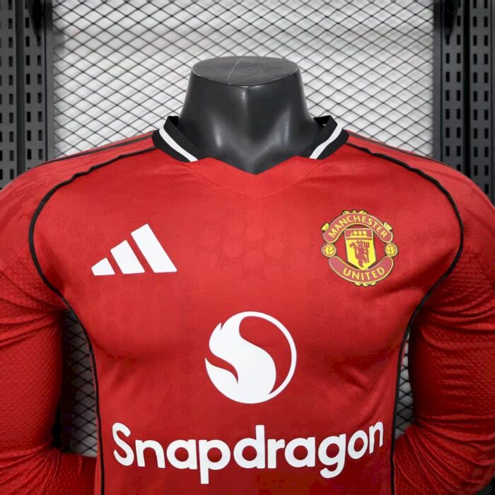 Mens Manchester United 2025/26 Home Long Sleeve Jersey Player Version 9