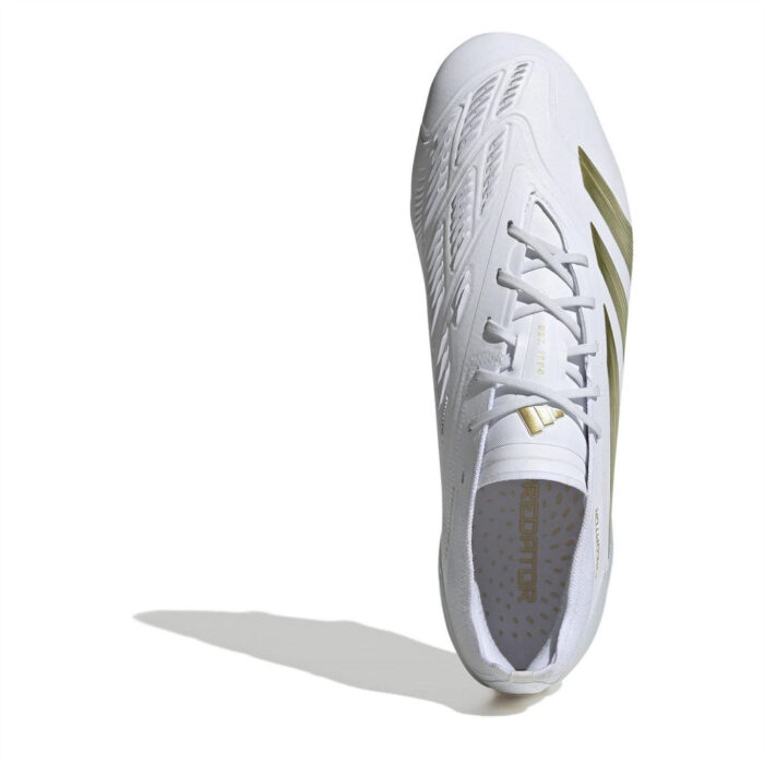 adidas Predator Firm Ground Football Boots – White/Gold/Wht – view 5