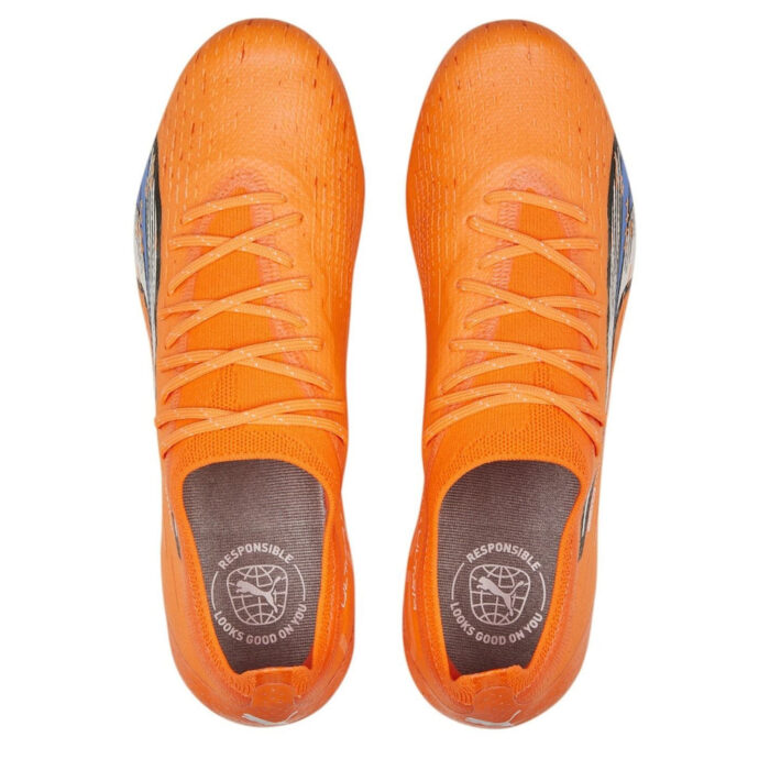 Puma Womens Ultra.1 Firm Ground Football Boots – Orange/Blue – view 6