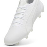 Puma King Firm Ground Football Boots – White/White – view 6