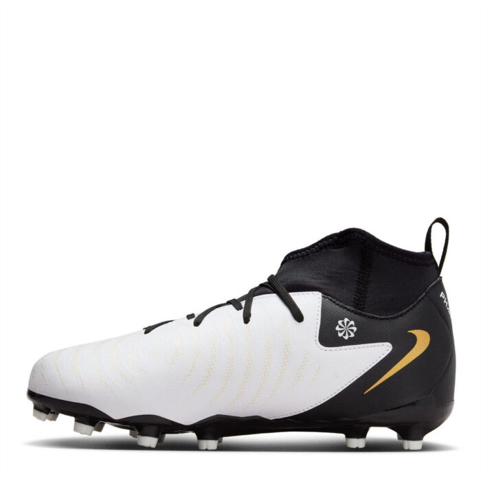 Nike Phantom Luna Ii Junior Firm Ground Football Boots – White/Blk/Gold – view 8