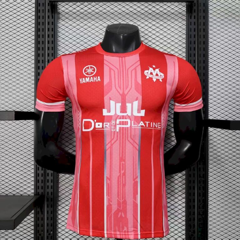Mens Olympique Marseille 2025/26 Red Jersey Player Version