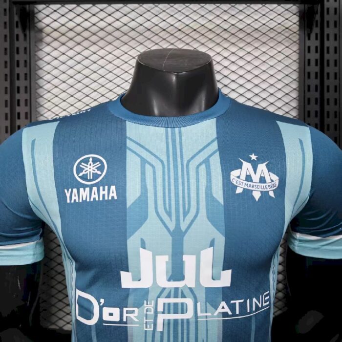 Mens Olympique Marseille 2025/26 Blue Jersey Player Version 3