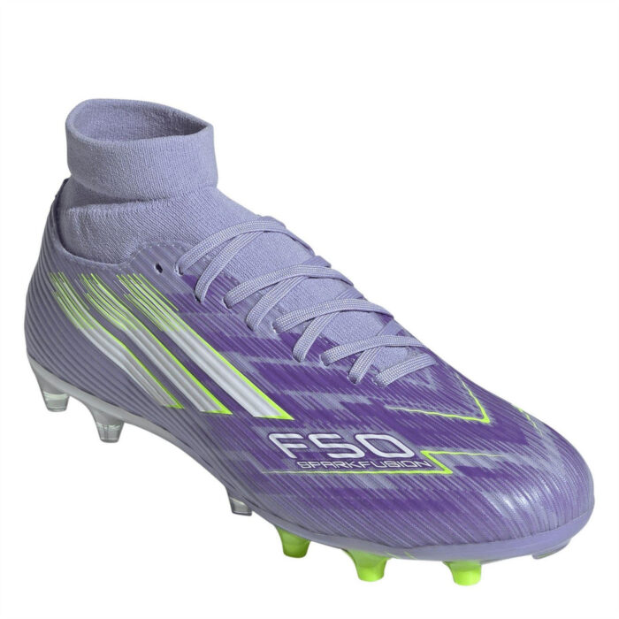 adidas Womens F50 Sparkfusion Firm Ground Football Boots – Purple/Lemon – view 3