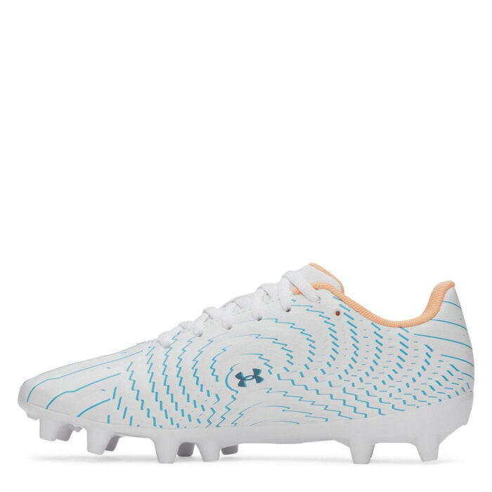 Under Armour Under Armour Shadow .4 Junior Firm Ground Football Boots – Wht/Blu/Orange – view 3