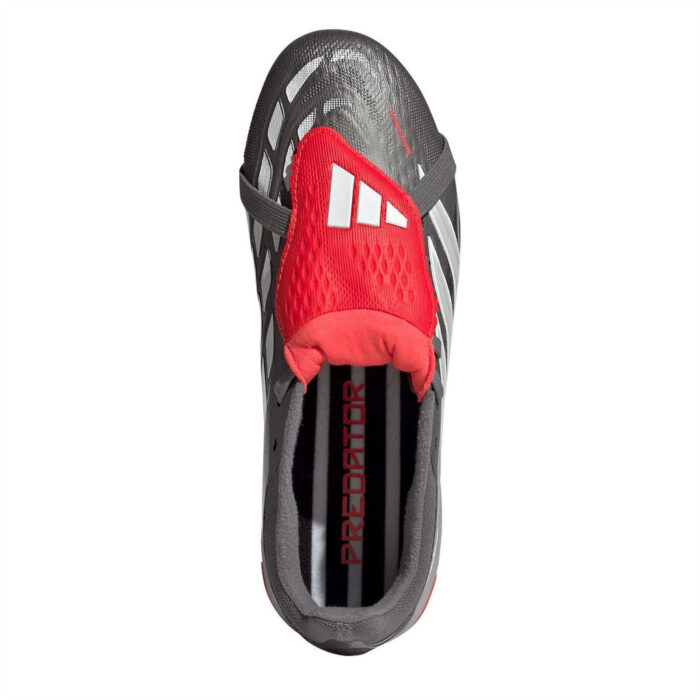 adidas Predator Junior Firm Ground Football Boots – Grey/Red – view 5