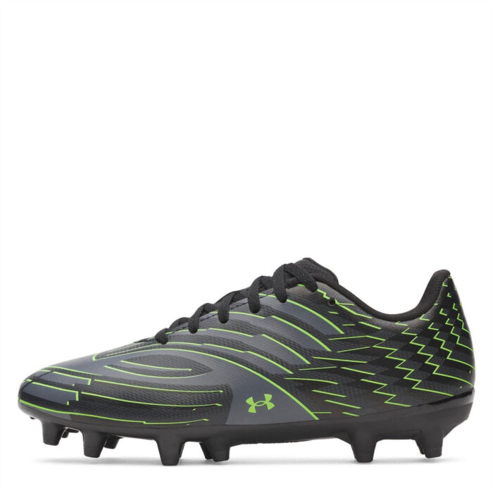 Under Armour Under Armour Shadow .4 Junior Firm Ground Football Boots – Blk/Gray/Green – view 3