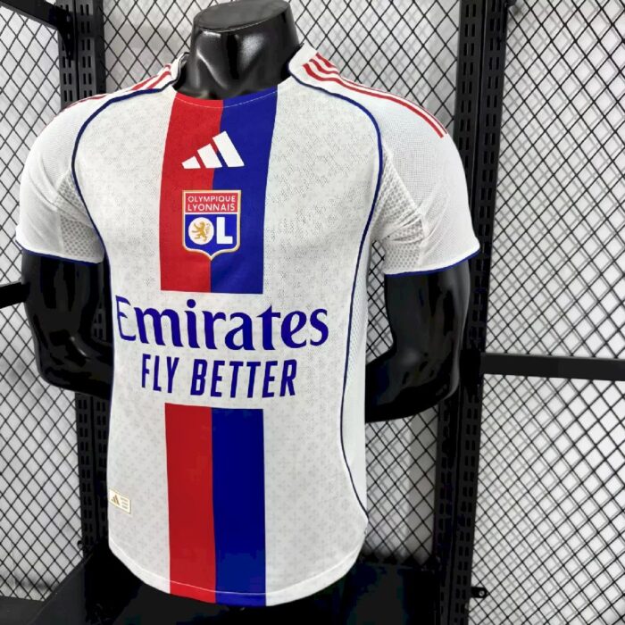 Mens Olympique Lyonnais 2025/26 Home Jersey Player Version 5