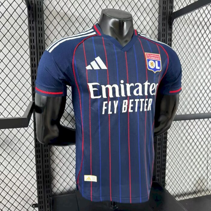 Mens Olympique Lyonnais 2025/26 Away Jersey Player Version 3