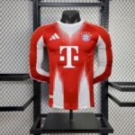 Mens Bayern Munich 2025/26 Home Long Sleeve Jersey Player Version