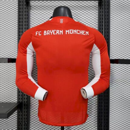 Mens Bayern Munich 2025/26 Home Long Sleeve Jersey Player Version 1