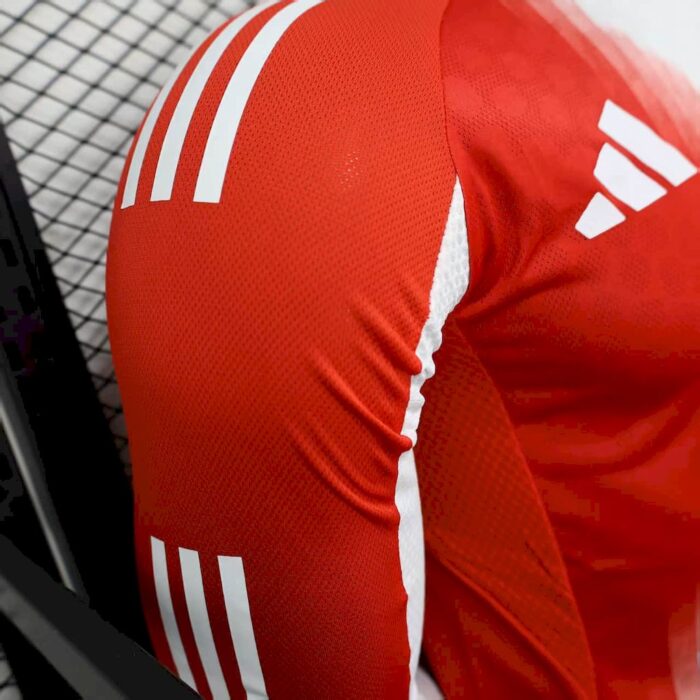 Mens Bayern Munich 2025/26 Home Long Sleeve Jersey Player Version 6