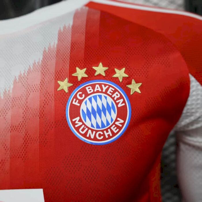 Mens Bayern Munich 2025/26 Home Long Sleeve Jersey Player Version 2
