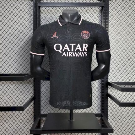 Mens Paris Saint-Germain 2025/26 Black Polo Jersey Player Version