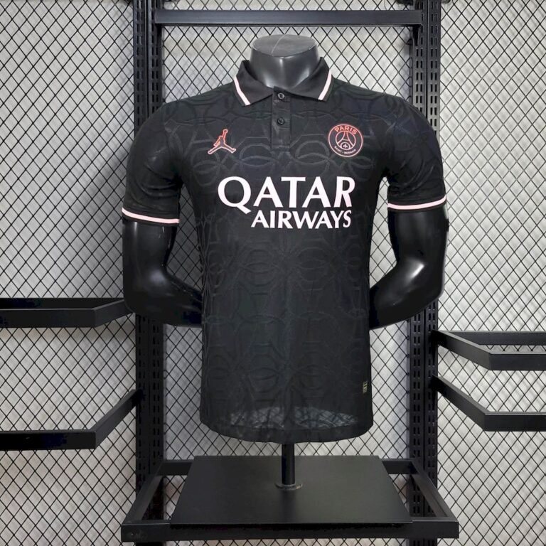 Mens Paris Saint-Germain 2025/26 Black Polo Jersey Player Version
