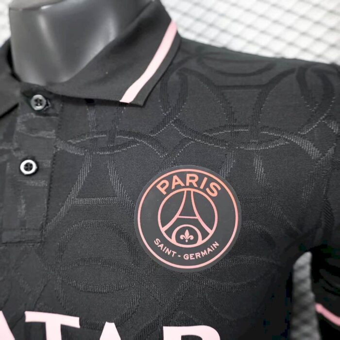 Mens Paris Saint-Germain 2025/26 Black Polo Jersey Player Version 3