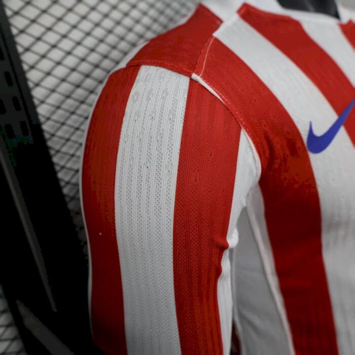 Mens Atletico Madrid 2025/26 Home Long Sleeve Jersey Player Version 3