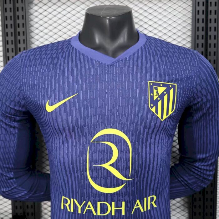 Mens Atletico Madrid 2025/26 Away Long Sleeve Jersey Player Version 9